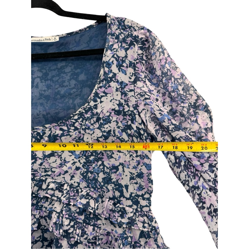 Abercrombie & Fitch Floral Sheer Ruffle Sleeve Blouse - Picture 8 of 11